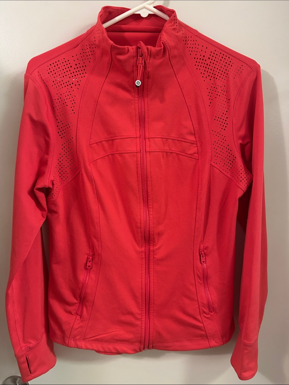 Tangerine Pink Laser-Cut Performance Zip Jacket